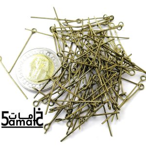 كيس مسامير معدن بحلقة لعمل الاكسسوارات 3سم أكسيديه – 15 جرام