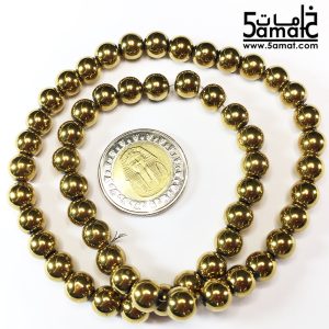 فرع هيماتايت مدور مقاس 8 ذهبي مأكسد