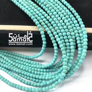 خرز فيروز مدور مقاس 4