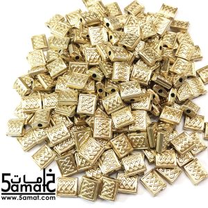 خرز بلاستيك مستطيلات مزخرفه ذهبي مط – 25 جرام
