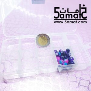 منظم خرز حجم صغير – بلاستيك شفاف – مستطيل 10قسم-مقاس 12*6 سم  – فواصل متحركه