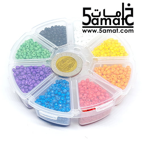 طقم ♥النصف تفسيره المدور♥ منظم صغير بغطاء منفصل لكل خانه +8 لون نصف تفسيره لامعه 3مم +بكره أستيك هديه - الصورة 4
