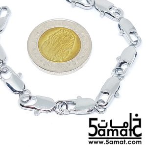 قفل ذهب صيني مقاس وسط  فضي – طول 1.4 سم -قطعه واحده