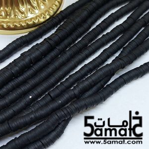 خرز ربر جاميكا – قطر 6مم – أسود
