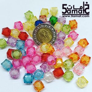 خرز بلاستيك مضلع محقون – مقاس 8 – 25 جرام