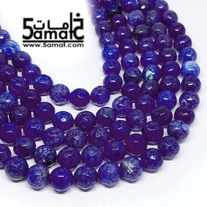 فرع عقيق فاسيت faceted مقاس 10-أزرق –  في حدود 37 حبه