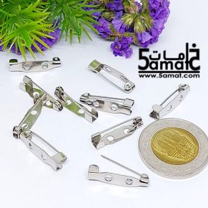 10 دبوس مشبك بروش صغير 2 سم للصق حليات – فضي