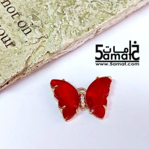دلايه كريستال ملونه فراشه  – قطعه واحده – حجم كبير