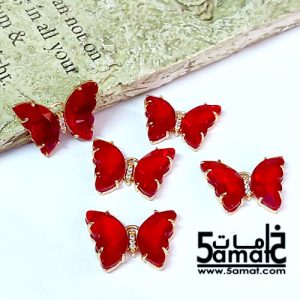 دلايه كريستال ملونه فراشه  – قطعه واحده – حجم كبير