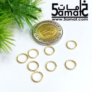 1 جرام – حلقات زرد مقاس 8 مم مطليه ذهب – حوالي 9 قطعه