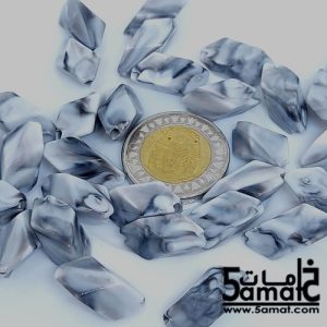 خرز أكريلك أبيض في أسود رخامي- 20 جرام