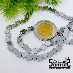 فرع هيماتايت – حبات  قلوب مقاس 6 فضي