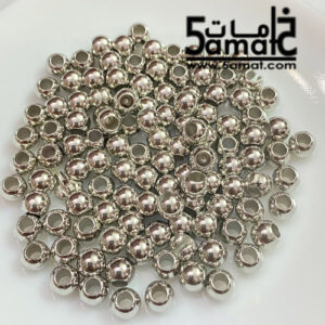 خرز فضي لامع فتحات واسعه للكردون والشمواه سي سي بي CCB- مقاس 8 – 25 جرام
