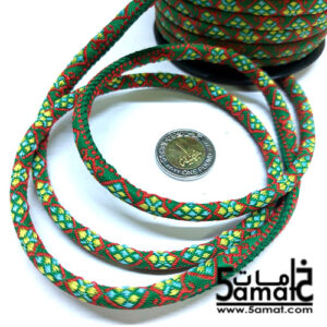 متر شريط كردون مجدول مبطط أسود في ألوان