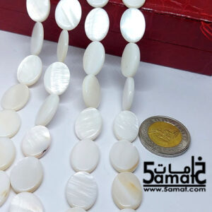فرع خرز صدف  – حبات بيضاوي كبيره  طول 16 مم – الفرع طوله في حدود من 37ل 40 سم بالتقريب