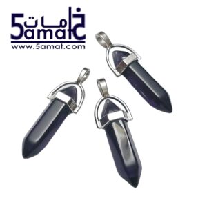 دلايه بندول ملون  باذنجاني غامق جدا شفاف