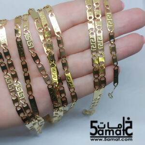 سلسله ستانلس ذهبي جاهزه بالقفل – طول 44سم