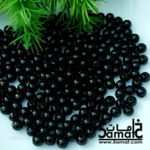 خرز بلاستيك مدور أسود مقاس 6 – 25 جرام