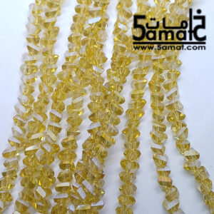 فرع كريستال كسر وحدات مثلث مقاس 6 Triangle crystal beads – عسلي فاتح جنجاه- الفرع 32 سم بالتقريب