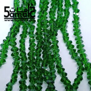 فرع كريستال كسر وحدات مثلث مقاس 6 Triangle crystal beads – أخضر شفاف- الفرع 32 سم بالتقريب