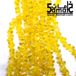 فرع كريستال كسر وحدات مثلث مقاس 6 Triangle crystal beads – أصفر جنجاه – الفرع 32سم بالتقريب