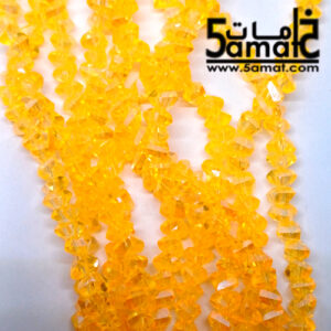 فرع كريستال كسر وحدات مثلث مقاس 6 Triangle crystal beads -برتقالي مصفر جنجاه – الفرع 35سم بالتقريب
