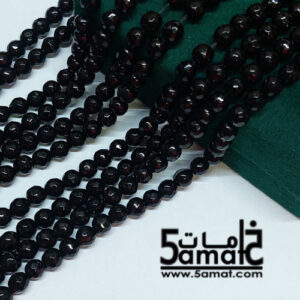 فرع عقيق فاسيت faceted أسود – مقاس 6- في حدود 60 حبه