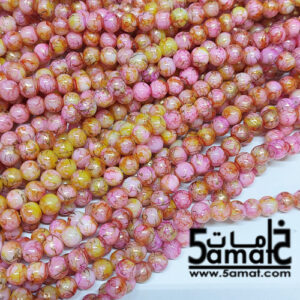 فرع خرز مرمر دبل زجاج مقاس 8 مشجر مشعر ذهبي-  في حدود 100 حبه