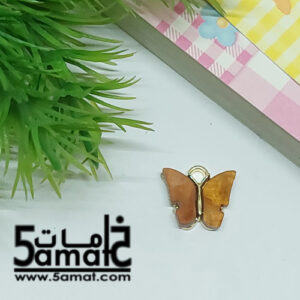 دلايه ملونه  – فراشه أكريلك -بني هافان-  ظهر ذهبي قطعه واحده