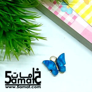 دلايه ملونه  -أكريلك ظهر فضي – أزرق  –  قطعه واحده