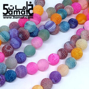 فرع عقيق كراكد فروستد مقاس 8 – cracked frosted agate- من 45 ل 47 حبه