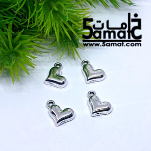 4 دلايه قلب ساده فضي