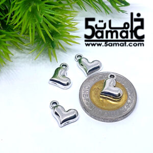 4 دلايه قلب ساده فضي
