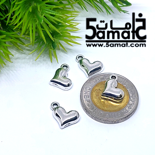 4 دلايه قلب ساده فضي - الصورة 2