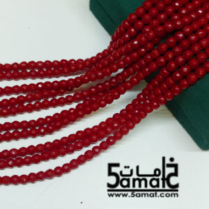فرع عقيق فاسيت faceted أحمر قاني مقاس 4- طول الفرع من 37ل38 سم بالتقريب