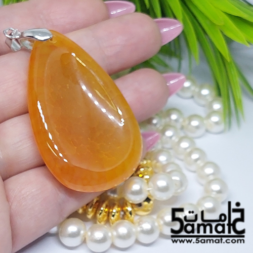 دلايه عقيق مصقول غير متكرره بتعليقه معدن- كود C - الصورة 2