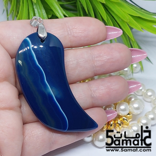 دلايه عقيق مصقول غير متكرره بتعليقه معدن- كود C - الصورة 2