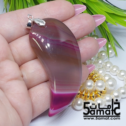 دلايه عقيق مصقول غير متكرره بتعليقه معدن- كود C - الصورة 2