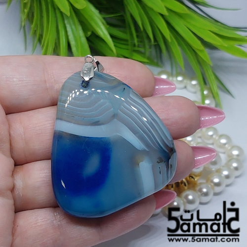 دلايه عقيق مصقول غير متكرره بتعليقه معدن- كود C - الصورة 2