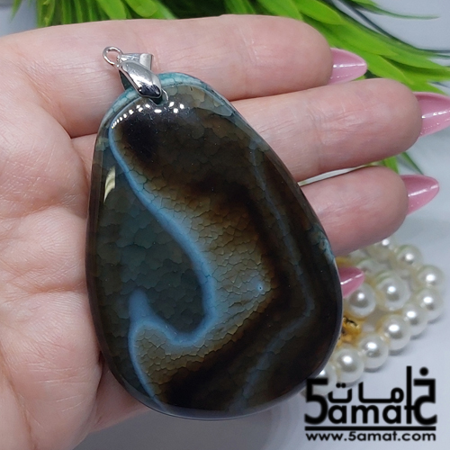 دلايه عقيق مصقول غير متكرره بتعليقه معدن- كود C - الصورة 2