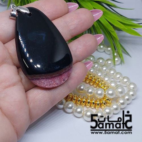 دلايه عقيق مصقول غير متكرره بتعليقه معدن- كود C - الصورة 2