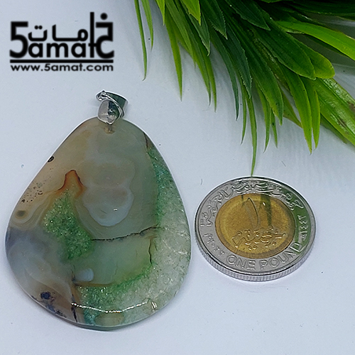 دلايه عقيق مصقول غير متكرره بتعليقه معدن- كود Z - الصورة 4