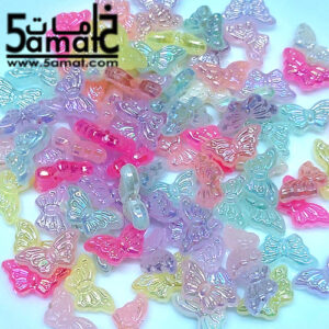 خرز بلاستيك ألوان باستيل مصدفه لامعه- فراشات صغيره- 20 جرام