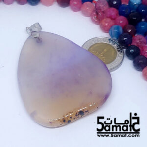 دلايه عقيق مصقول غير متكرره  بتعليقه معدن- كود A