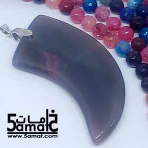 دلايه عقيق مصقول غير متكرره  بتعليقه معدن- كود A