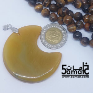دلايه عقيق مصقول غير متكرره  بتعليقه معدن- كود B