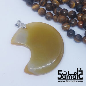 دلايه عقيق مصقول غير متكرره  بتعليقه معدن- كود B