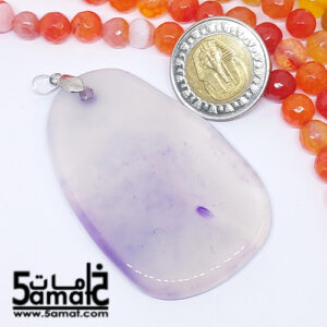 دلايه عقيق مصقول غير متكرره  بتعليقه معدن- كود D