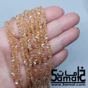 فرع كريستال كسر وحدات مثلث مقاس 4- Triangle crystal beads – شامبين – الفرع 28 سم بالتقريب