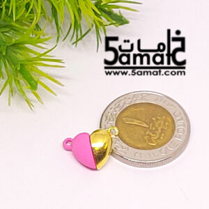 قفل قلب مغناطيس جزئين بينك في ذهبي حجم كبير – قفل الأصدقاء :)